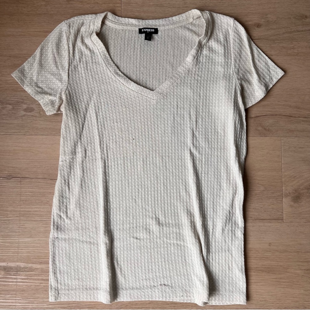 Cream knit tee